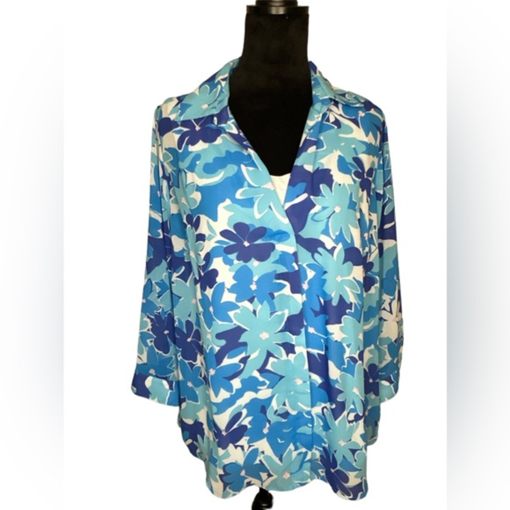 Belle by Kim‎ Gravel Blouse with Tank Size Medium
